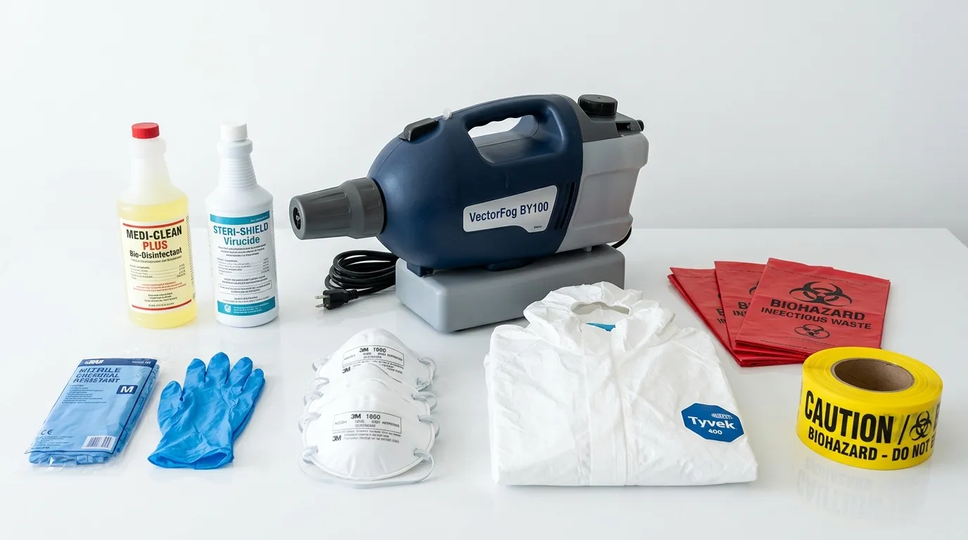 Professional biohazard remediation crew working in Mastic